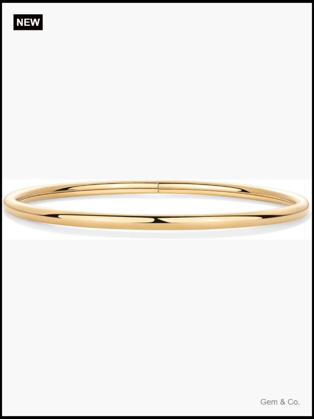 14K Gold Plated Stainless Steel Bangle Bracelet Lightweight Stacking